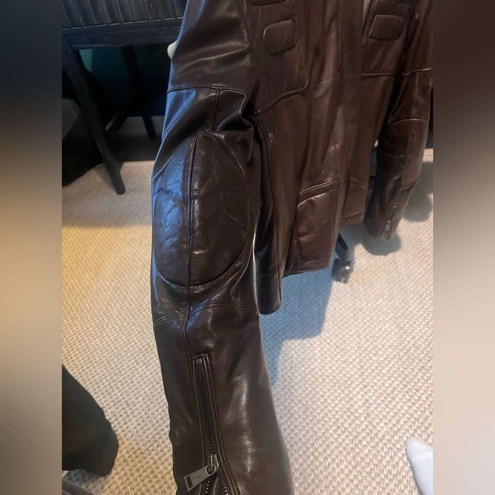 Ralph Lauren Men's Dark Brown Leather Jacket - Picture 6 of 8